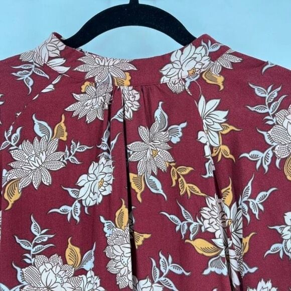 C&C California Floral‎ Blouse Medium Fall Autumn Colors Flowy Loose Bohemian - Picture 5 of 9